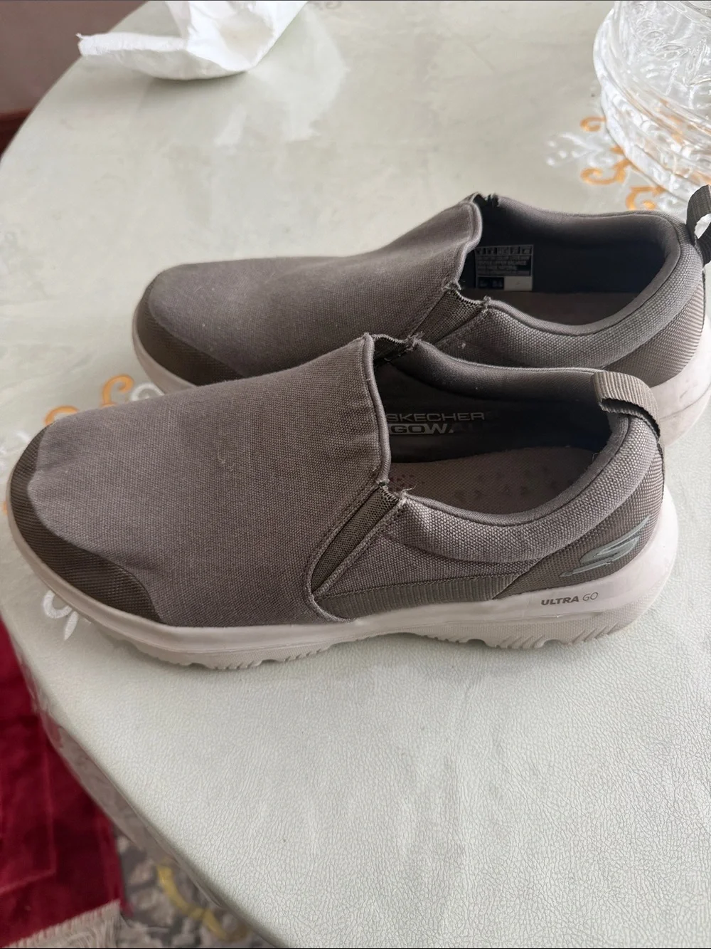Skechers Men's Slip-On Canvas Loafers in Taupe